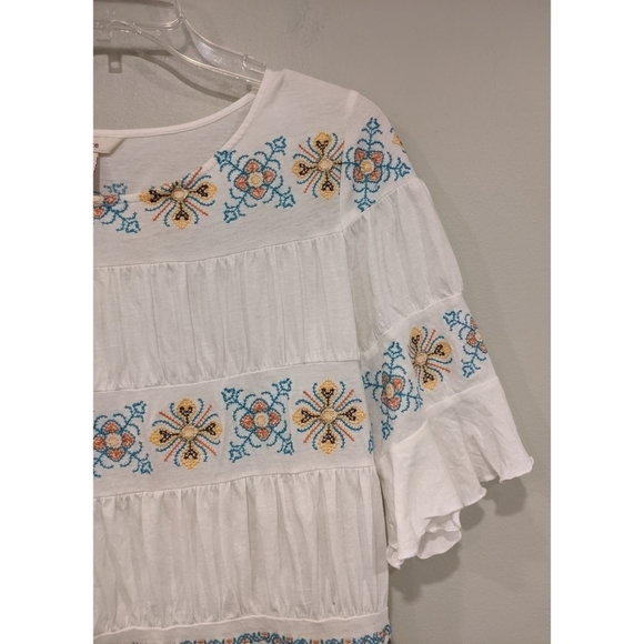 Sundance Cross Stitched Embroidered Boho Cotton Blouse Size Small - Picture 2 of 5